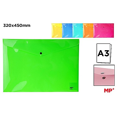 Mape tip plic cu capsa - MAPA PLASTIC IPB A3 CU CAPSA CULORI FLUORESCENTE PC027