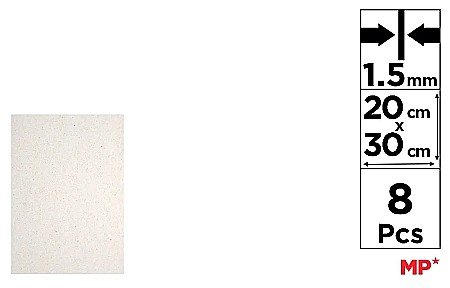 Hartie,cartoane formate mari - MUCAVA IPB 20*30CM, GROSIME 1.5mm 8/SET GRI PM791