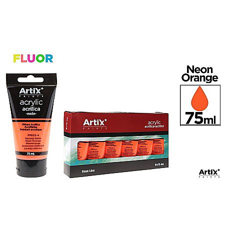Culori si vopsele acrilice - CULORI ACRILICE IPB 75ML PORTOCALIU NEON PP632-4