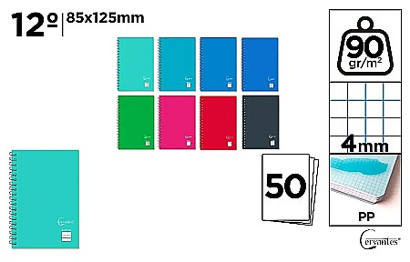 Blocnotes - NOTES IPB PP 85*125MM SPIRA 50F PATRATELE CULORI ASORTATE PB179