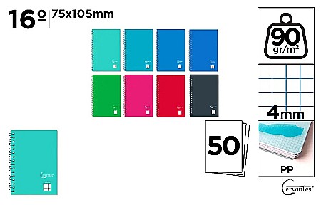 Blocnotes - NOTES IPB PP 75*105MM SPIRA 50F PATRATELE CULORI ASORTATE PB181