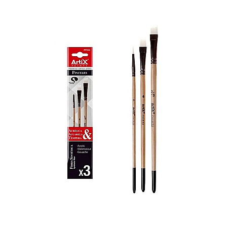 Pensule scolare set - PENSULE IPB PROFESIONALE 3/SET NR.6, 3/8 PLAT, NR.0 ROTUND PP233