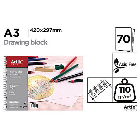 Blocuri de desen profesionale - BLOC DESEN IPB A3 ARTIX SPIRA 70 COLI 110GR/M2 PB342