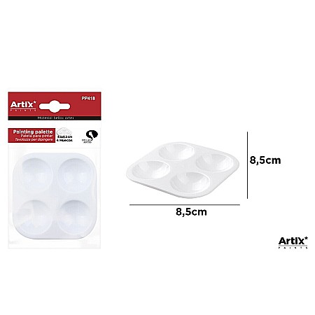 Pahare, palete si sorturi pictura copii - PALETA PICTURA IPB PLASTIC ALBA 4 SPATII PP418