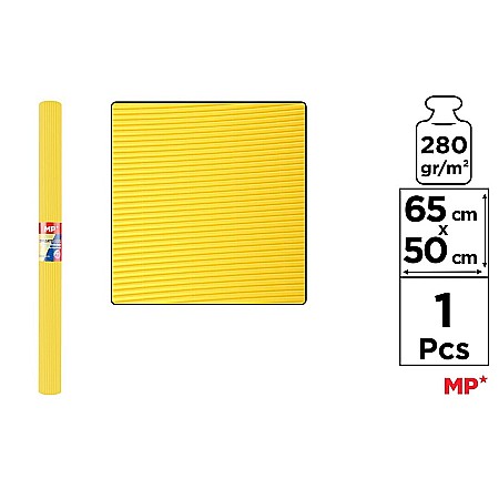 Hartie ondulata pentru flori - CARTON ONDULAT IPB 65*50CM 280GR GALBEN PN593-02