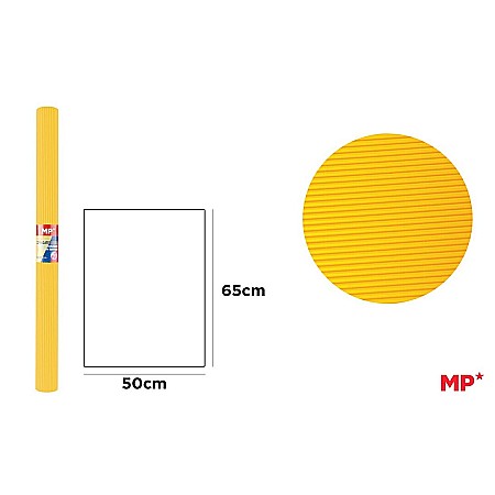 Hartie ondulata pentru flori - CARTON ONDULAT IPB 65*50CM 280GR GALBEN INCHIS PN593-03