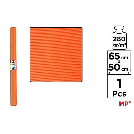 Hartie ondulata pentru flori - CARTON ONDULAT IPB 65*50CM 280GR PORTOCALIU PN593-04
