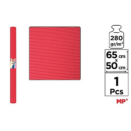 Hartie ondulata pentru flori - CARTON ONDULAT IPB 65*50CM 280GR ROSU PN593-05