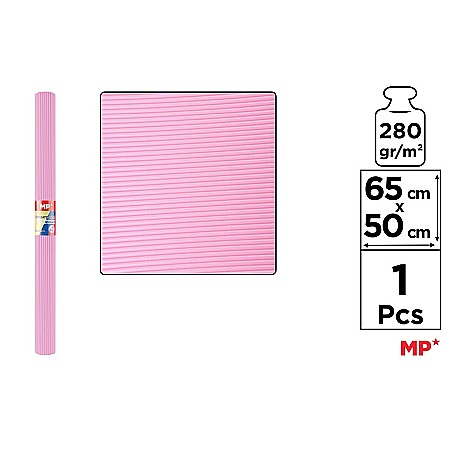 Hartie ondulata pentru flori - CARTON ONDULAT IPB 65*50CM 280GR ROZ PN593-06