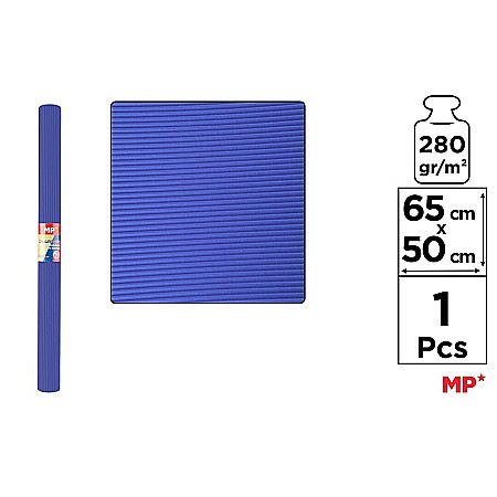 Hartie ondulata pentru flori - CARTON ONDULAT IPB 65*50CM 280GR ALBASTRU PN593-10