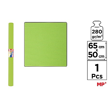 Hartie ondulata pentru flori - CARTON ONDULAT IPB 65*50CM 280GR VERDE FISTIC PN593-11