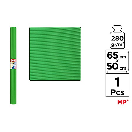 Hartie ondulata pentru flori - CARTON ONDULAT IPB 65*50CM 280GR VERDE INCHIS PN593-13