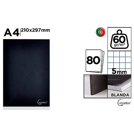 Caiete - CAIET A4 IPB 80F NEGRU PATRATELE PB701