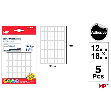 HARTIE PRODUSE DIN HARTIE - ETICHETE ADEZIVE IPB 12*18MM 5 COLI/SET 280 BUCATI PN151-11