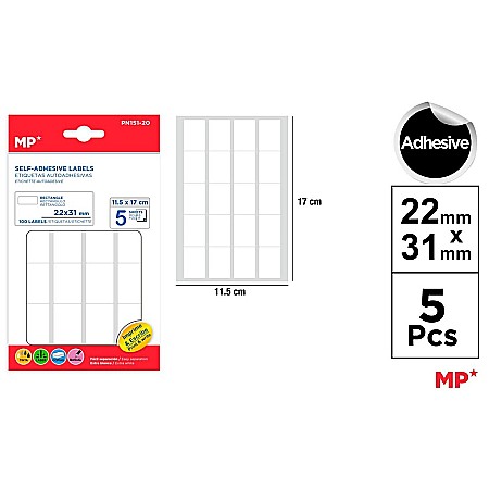 HARTIE PRODUSE DIN HARTIE - ETICHETE ADEZIVE IPB 22*32MM 5 COLI/SET 100 BUCATI PN151-20