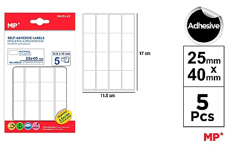 Etichete autoadezive - ETICHETE ADEZIVE IPB 25*40MM 5 COLI/SET 80 BUCATI PN151-22