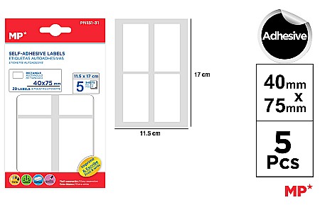 Etichete autoadezive - ETICHETE ADEZIVE IPB 40*75MM 5 COLI/SET 20 BUCATI PN151-31
