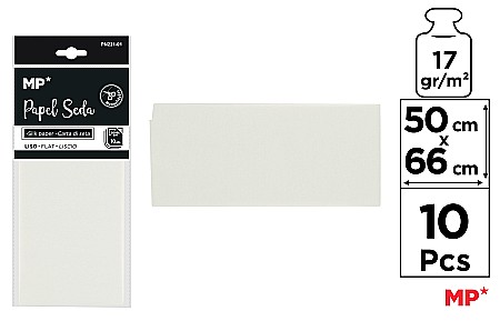 Umpluturi pentru cadouri - HARTIE DE MATASE IPB 50*66CM 10/SET ALBA PN221-01