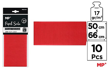 Umpluturi pentru cadouri - HARTIE DE MATASE IPB 50*66CM 10/SET ROSU PN221-08