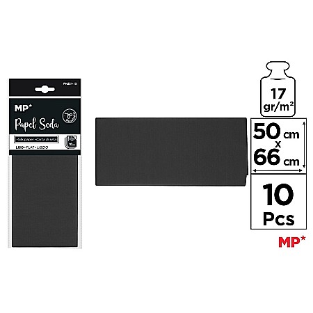 Umpluturi pentru cadouri - HARTIE DE MATASE IPB 50*66CM 10/SET NEGRU PN221-19