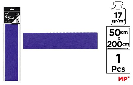Hartie Creponata, Hartie Glasata - HARTIE CREPONATA IPB 50*200CM 17GR ALBASTRU MARIN PN222-18