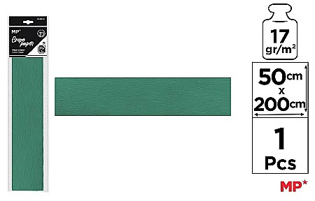 Hartie Creponata, Hartie Glasata - HARTIE CREPONATA IPB 50*200CM 17GR VERDE INCHIS PN222-21