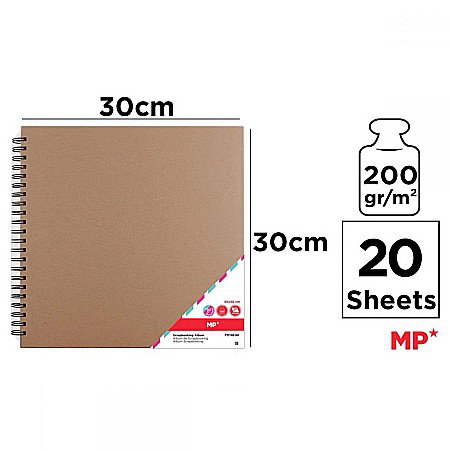 ALBUM IPB SCRAPBOOKING 30*30CM 200GR/M2 SPIRA KRAFT 20 DE COLI PD140-04 [1]