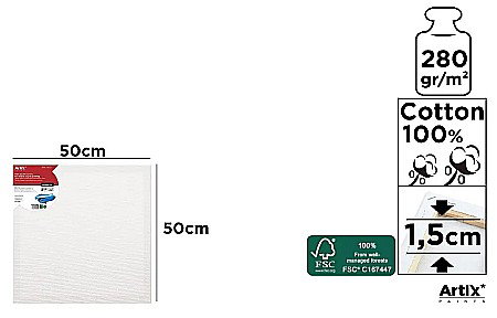 Panza/ Carton panzat pentru pictura - RAMA CU PANZA IPB 50*50CM 280GR PP98-5050