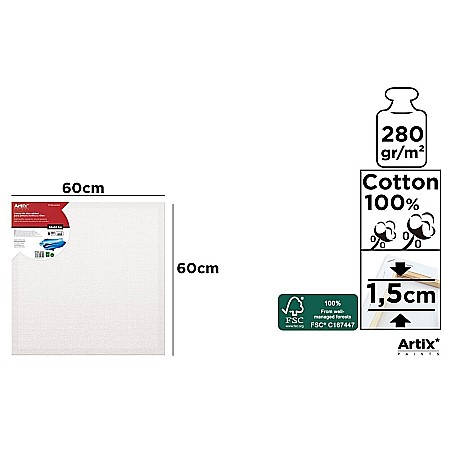 Panza/ Carton panzat pentru pictura - RAMA CU PANZA IPB 60*60CM 280GR PP98-6060