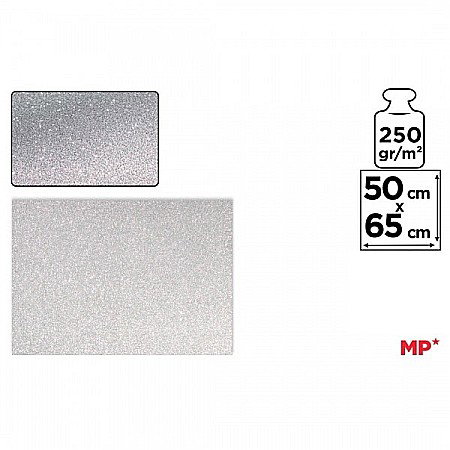 Carton Decor/ Hartie decor Craciun - CARTON GLITTER IPB 50*70CM 250GR ARGINTIU PN272