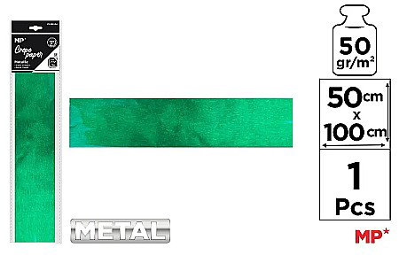 Hartie Creponata, Hartie Glasata - HARTIE CREPONATA IPB 50*100CM 50GR VERDE METALIZAT PN223-04
