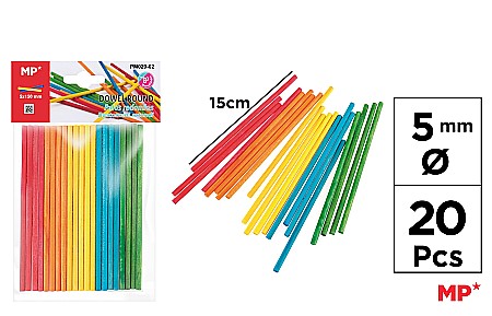 Socotitoare, Betisoare - BETISOARE LEMN IPB 5MM*15CM 20/SET COLOR PM029-02