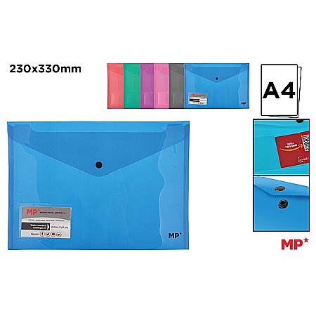 Mape tip plic cu capsa - MAPA PLASTIC IPB A4 CU CAPSA SI BUZUNAR PREZENTARE CULORI ASORTATE PC221