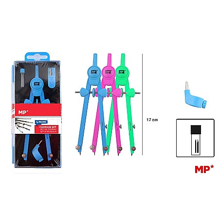 Compas scolar - COMPAS IPB 170MM 4 PIESE 3 CULORI PA125C