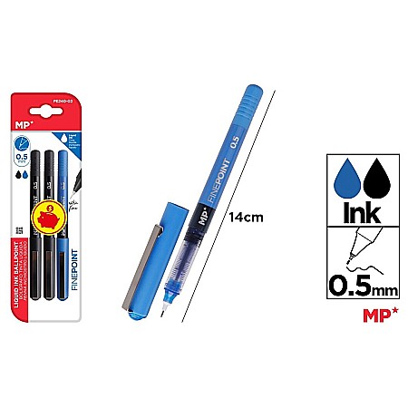 Pixuri tip Roller - ROLLER IPB X5 GEL 0.5MM 3/SET NEGRU/ ALBASTRU  PE240-02