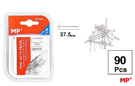 Materiale tehnice pentru aranjamente florale - ACE CU PERLA ALBA IPB 3.75CM 90/SET PA356-1