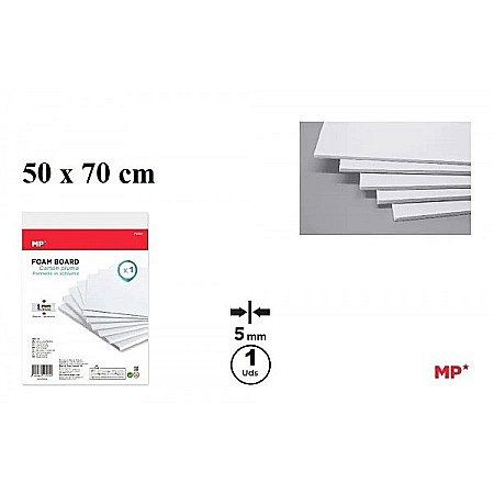 FINE ARTS&GRAPHICS - CARTON MOUSSE IPB ADEZIV 50*70CM 5MM ALB PN738