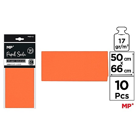 Umpluturi pentru cadouri - HARTIE DE MATASE IPB 50*66CM 10/SET PORTOCALIU DESCHIS PN221-23