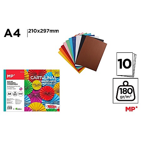 Hartie si carton colorate - CARTON COLOR IPB A4 180GR 10/SET CULORI ASORTATE PN211-A4