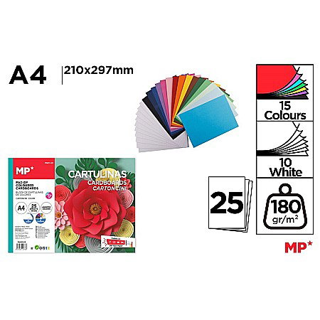 RECHIZITE SCOLARE IPB - CARTON COLOR IPB A4 180GR 25/SET CULORI ASORTATE PN211-25