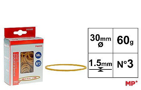ORGANIZARE SI ARHIVARE - ELASTICE IPB 30*1.5MM 60GR GALBEN PG005