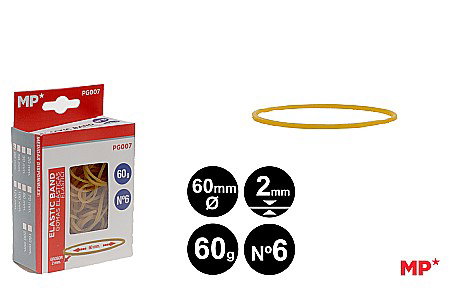 ORGANIZARE SI ARHIVARE - ELASTICE IPB 60*2MM 60GR GALBEN PG007