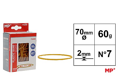 ORGANIZARE SI ARHIVARE - ELASTICE IPB 70*2MM 60GR GALBEN PG008