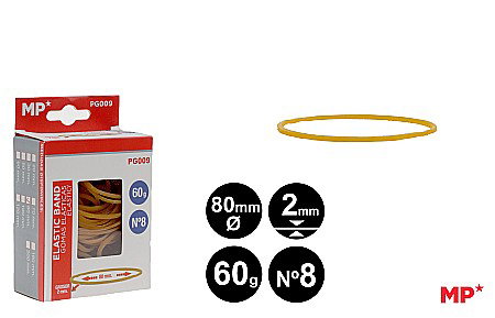 ORGANIZARE SI ARHIVARE - ELASTICE IPB 80*2MM 60GR GALBEN PG009