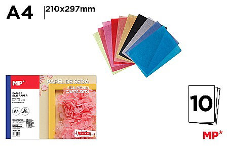 Umpluturi pentru cadouri - HARTIE DE MATASE IPB A4 10/SET CULORI ASORTATE PN208-A4