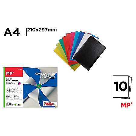 Hartie si carton colorate - HARTIE GLASATA COLOR IPB A4 10/SET CULORI ASORTATE PN210-A4