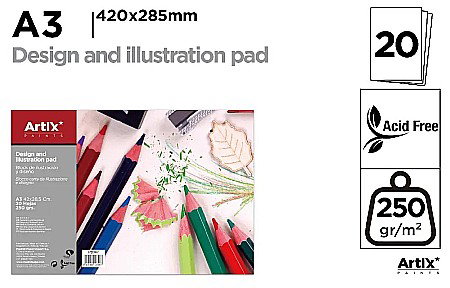 Blocuri de desen profesionale - BLOC DESEN SI ILUSTRATII IPB A3 ARTIX 20 COLI 250GR/M2 PB347