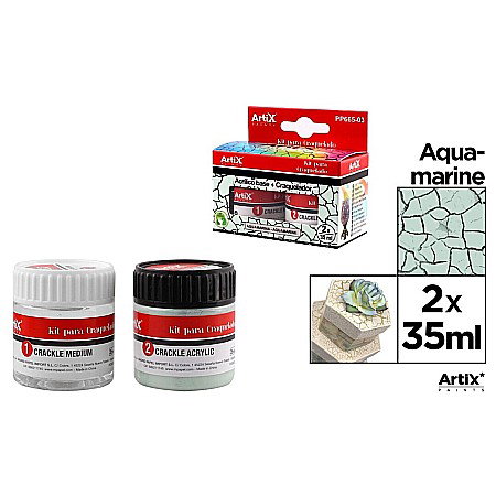 Lacuri/ Mediumuri - KIT CRAPARE IPB 35ML LAC MEDIUM + VOPSEA ACRILICA ALBASTRU AQUA PP665-03