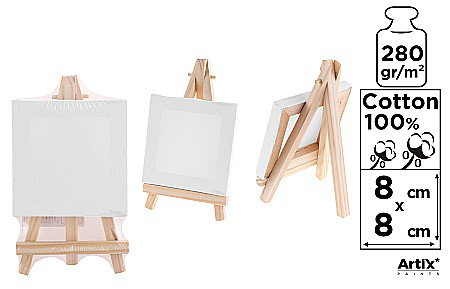 Panza/ Carton panzat pentru pictura - MINI SEVALET CU PANZA IPB 8*8CM PP94-88