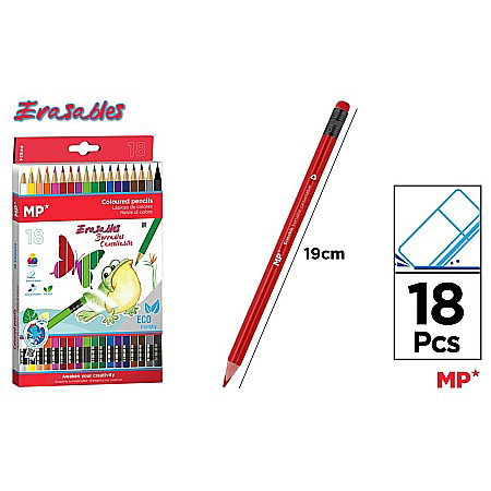Creioane colorate - CREIOANE COLORATE IPB TRIUNGHIULARE CU RADIERA 18/SET PP824